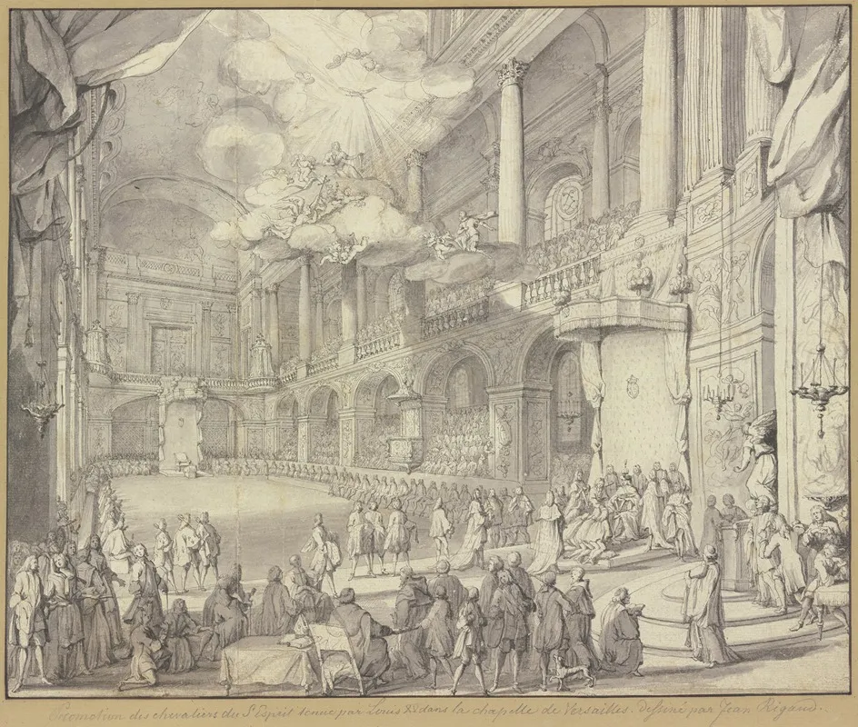 Reception Des Chevaliers De Lordre Du St Esprit Dans La Chapelle De Versailles Lors De La Grande Promotion Du 3 Juin 1724 by Jacques Rigaud - Canvas Print