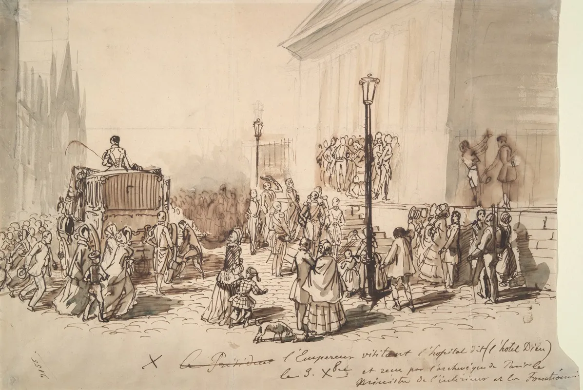 Reception Of Emperor Napoleon Iii At The Hospital Hotel Dieu