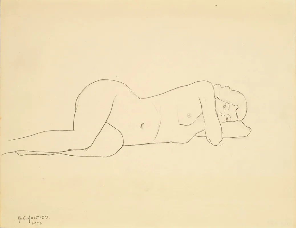 Reclined Female Figure by George Copeland Ault - Canvas Print