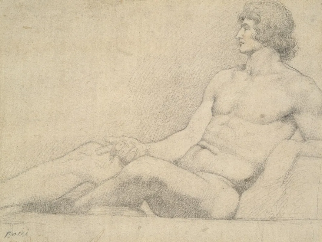 Reclining Male Nude 4 by Giuseppe Bossi - Canvas Print