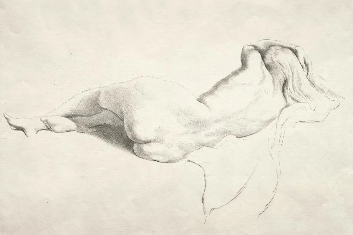 Reclining Model by Emil Orlik - Canvas Print