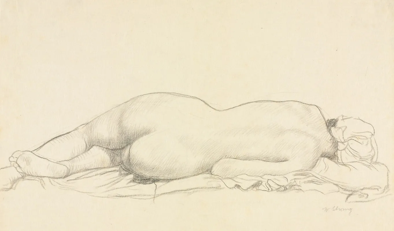 Reclining Nude 8 by William Strang - Canvas Print