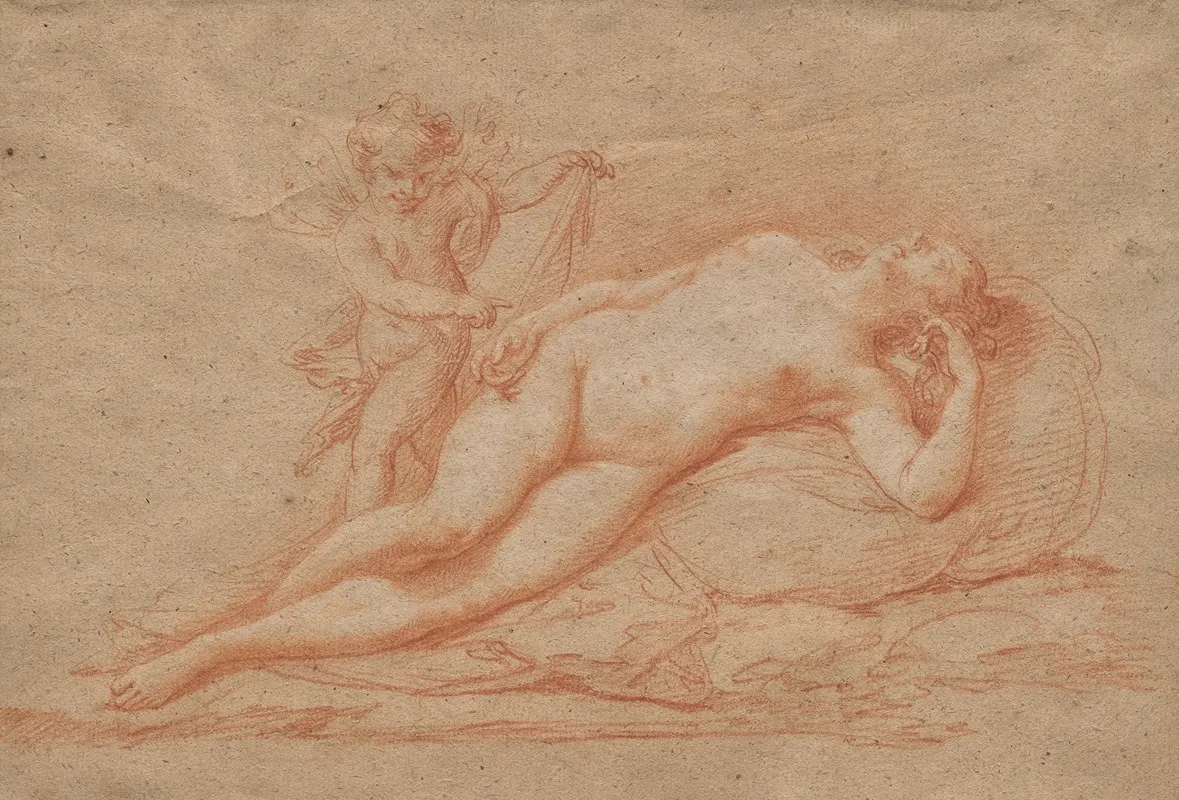 Reclining Nude With Cupid 2