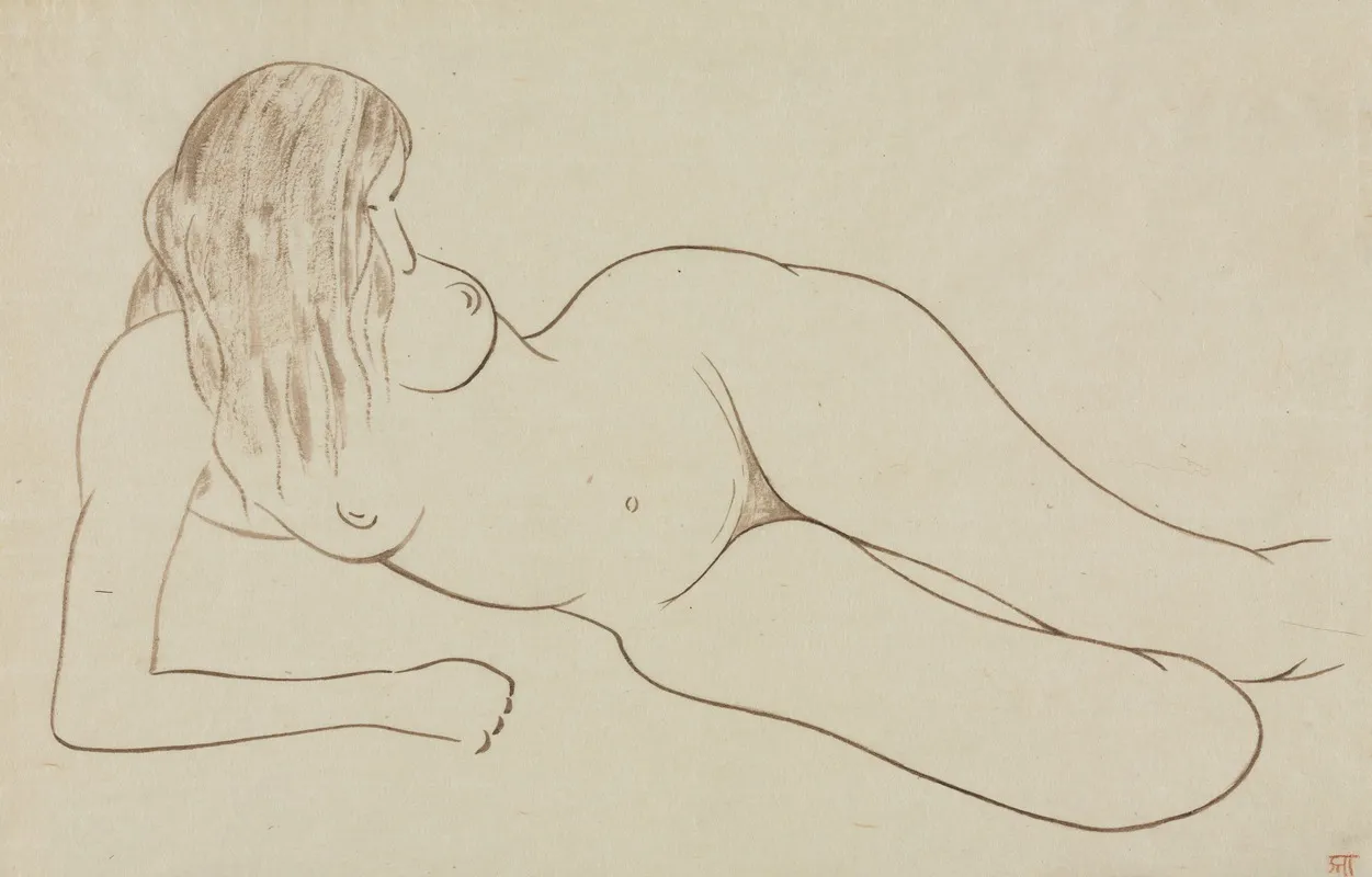 Reclining Nude Woman 2 by Ananda K. Coomaraswamy - Canvas Print