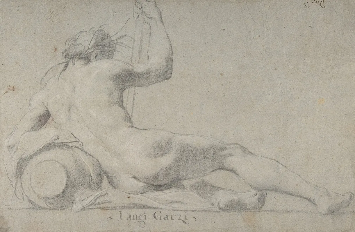 Reclining River God 3 by Luigi Garzi - Canvas Print
