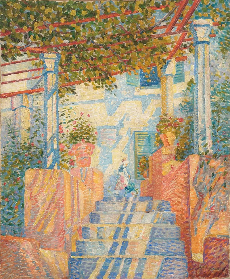 Red Terrace by Milan Milovanović - Canvas Print