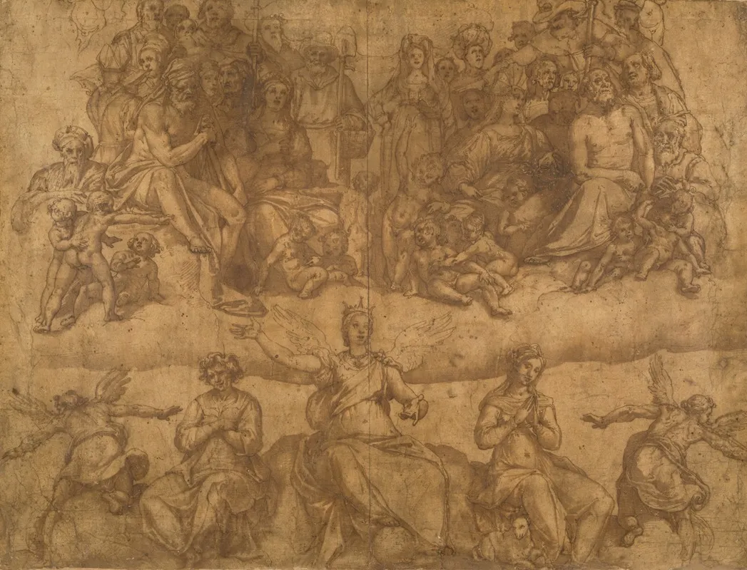 Redeemed Souls And Allegorical Figures Study For The Last Judgment Fresco In The Cupola Of The Duomo Florence