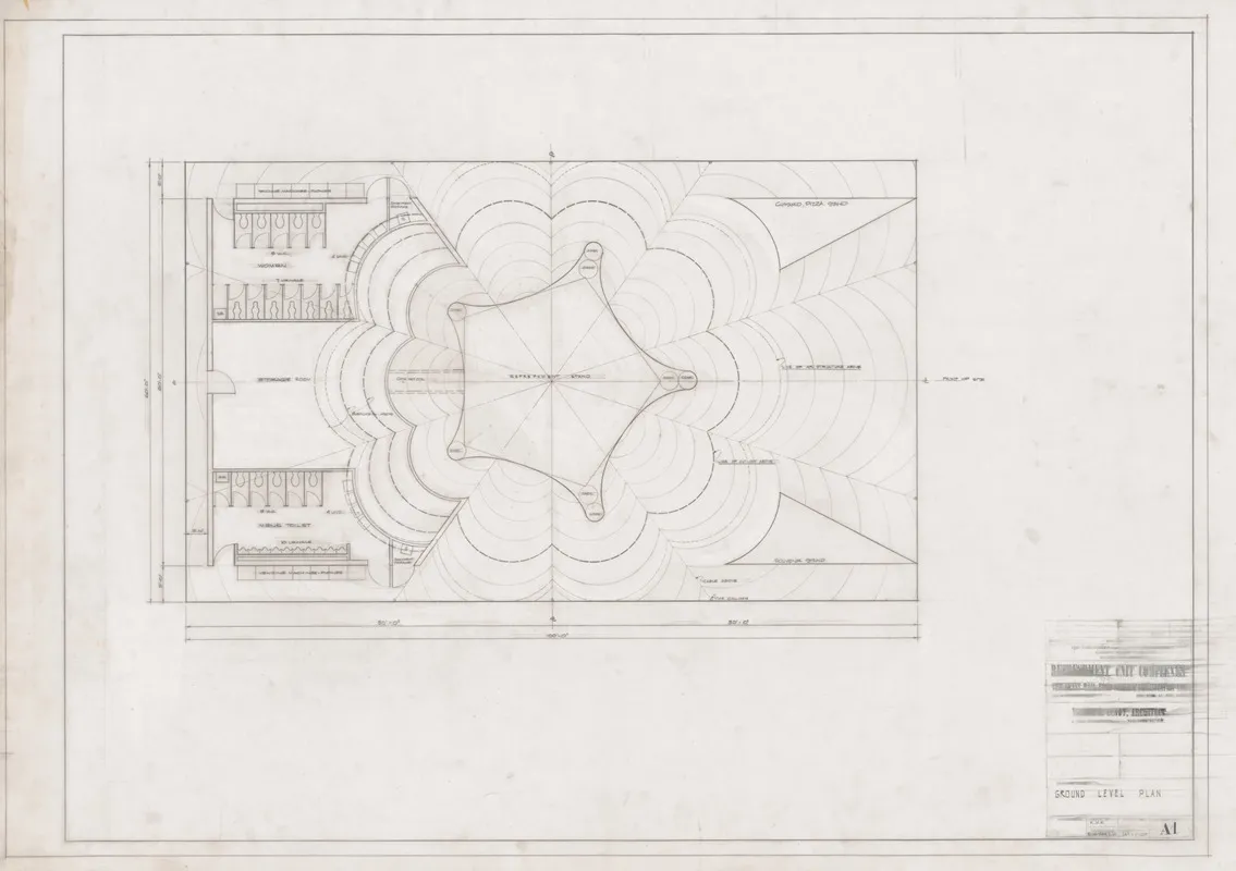 Refreshment Stand 1964 65 N Y Worlds Fair For The Brass Rail Food Service Organization Inc Ground Level Plan