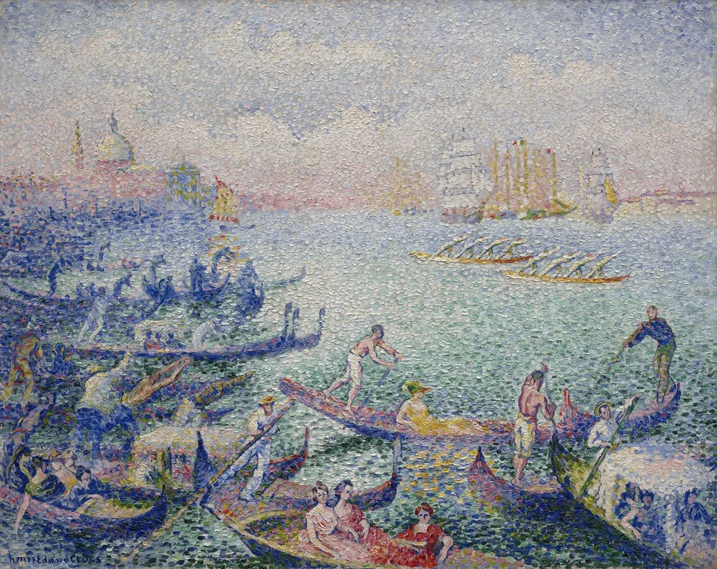 Regatta In Venice by Henri-Edmond Cross - Canvas Print