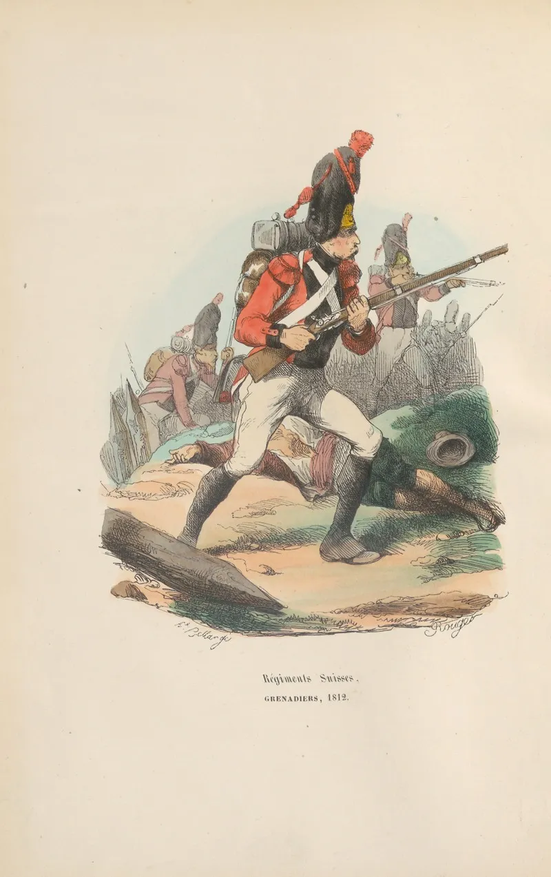 Regiments Suisses Grenadiers 1812 by Hippolyte Bellangé - Canvas Print