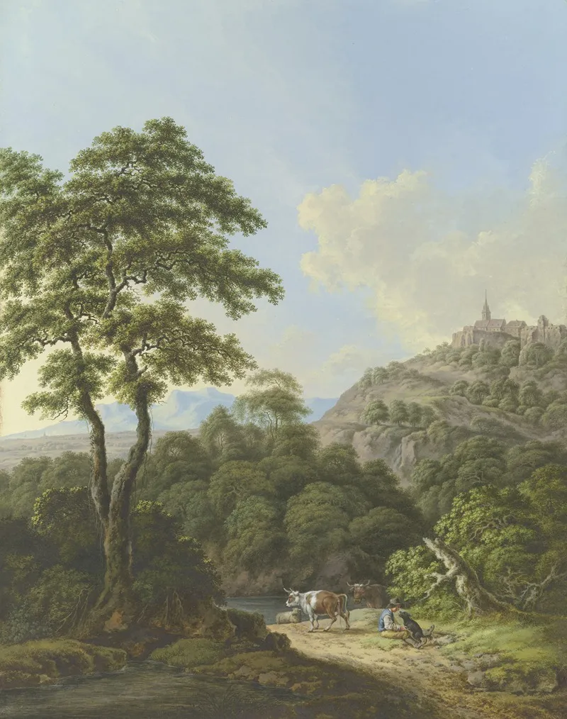 Reiche Landschaft Mit Wasser Und Wald by Karl Franz Kraul - Canvas Print