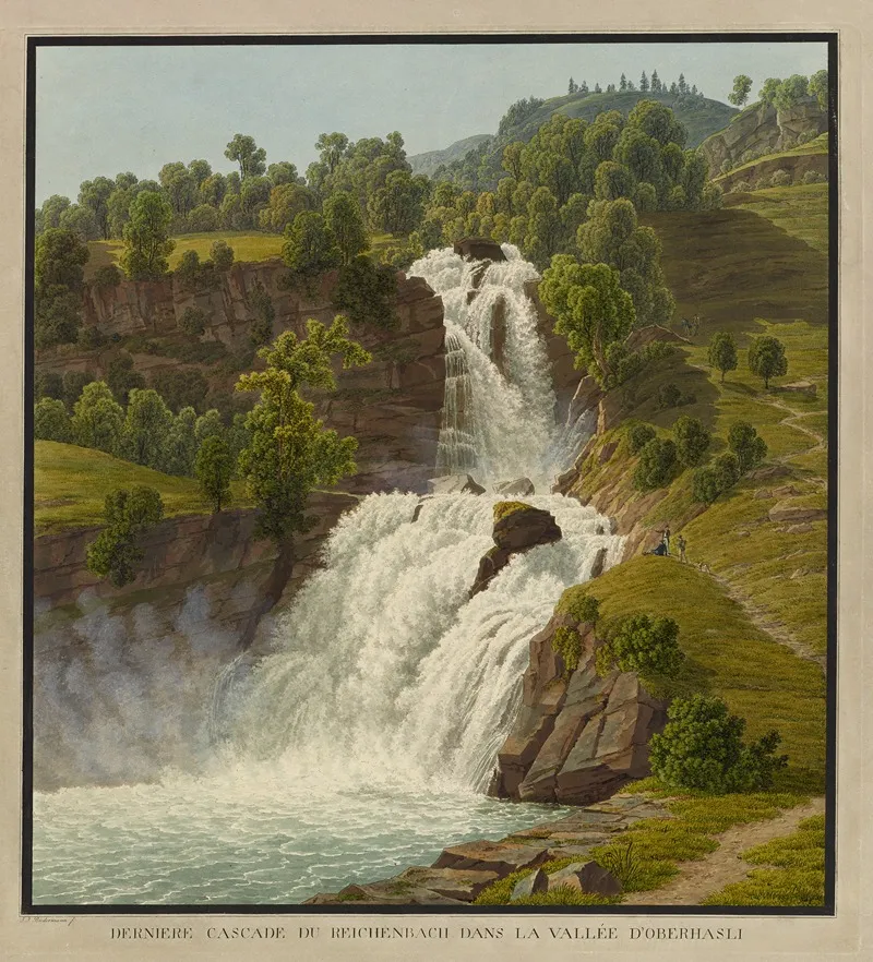 Reichenbachfall by Johann Jakob Biedermann - Canvas Print