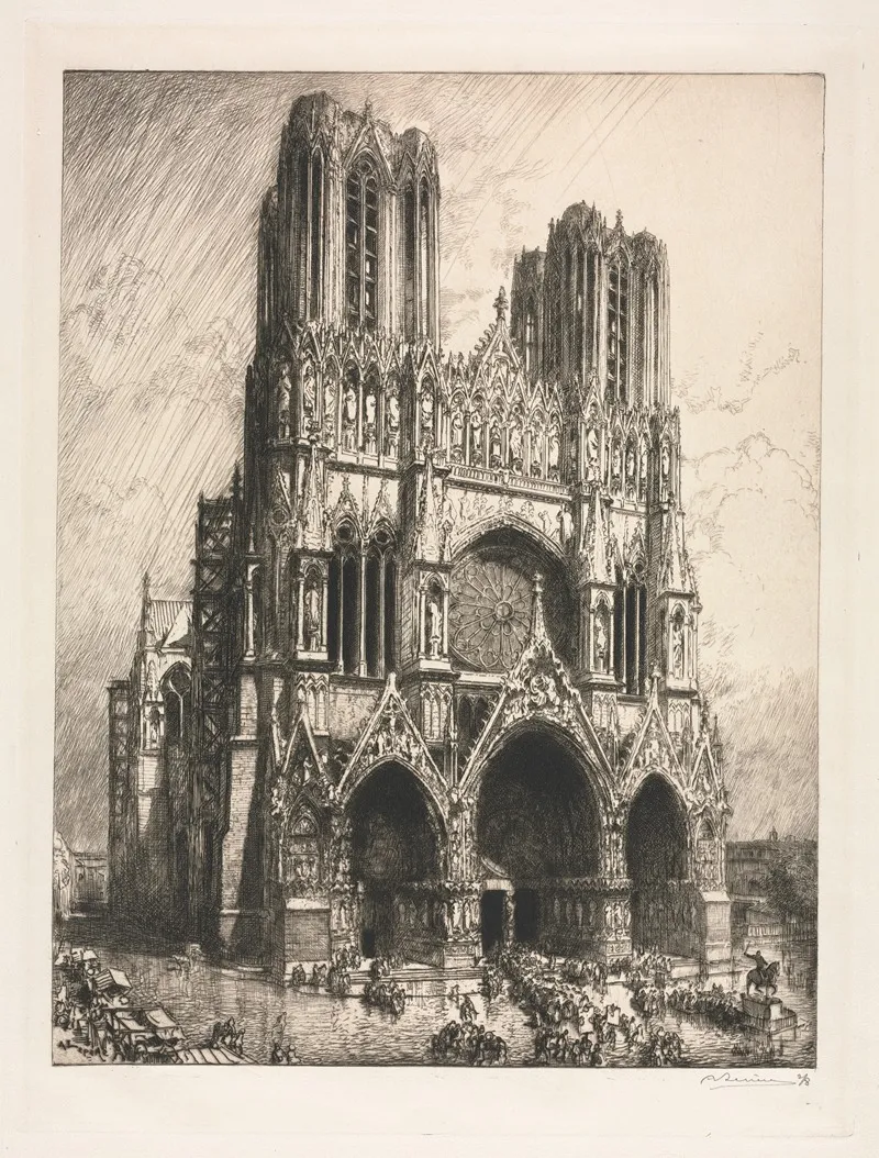Reims Cathedral by Auguste Louis Lepère - Canvas Print