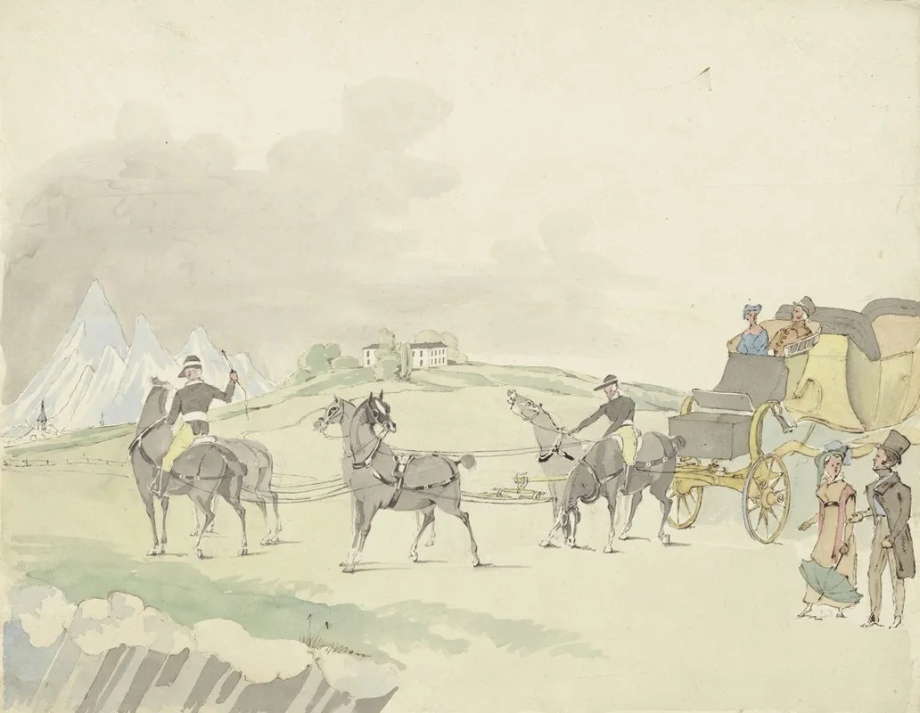 Reiskoets In Een Berglandschap