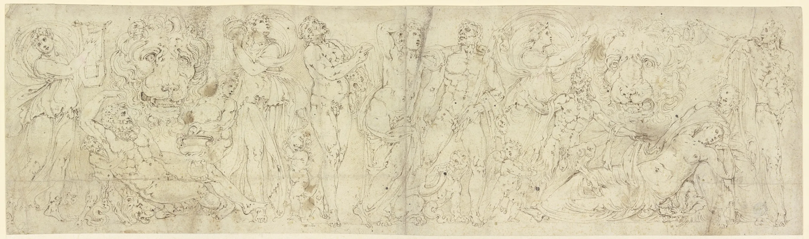 Relief Eines Romischen Bacchus Sarkophags Mit Der Auffindung Ariadnes by Battista Franco - Canvas Print
