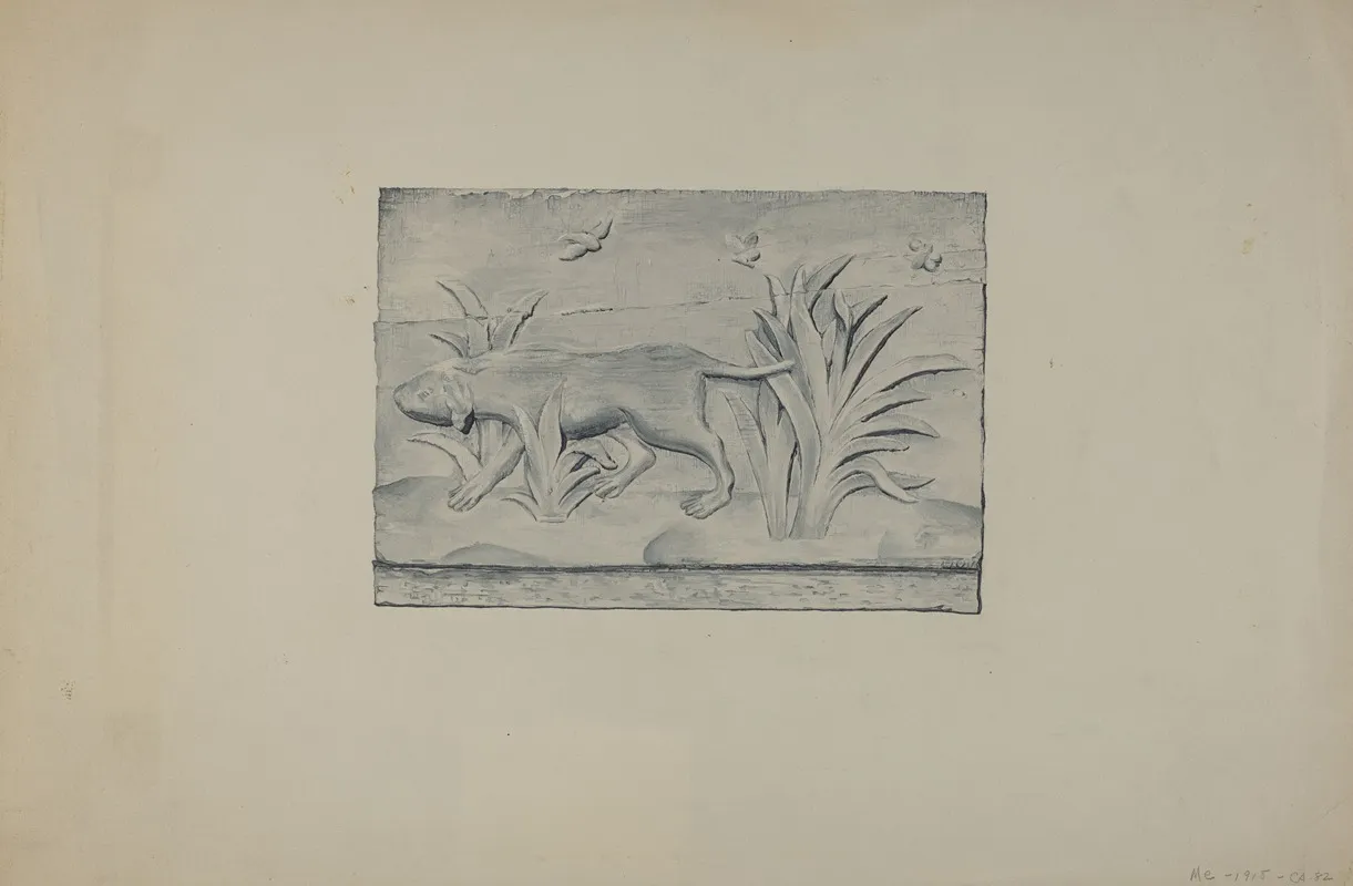Relief Panel Of Dog by Flora Merchant - Canvas Print