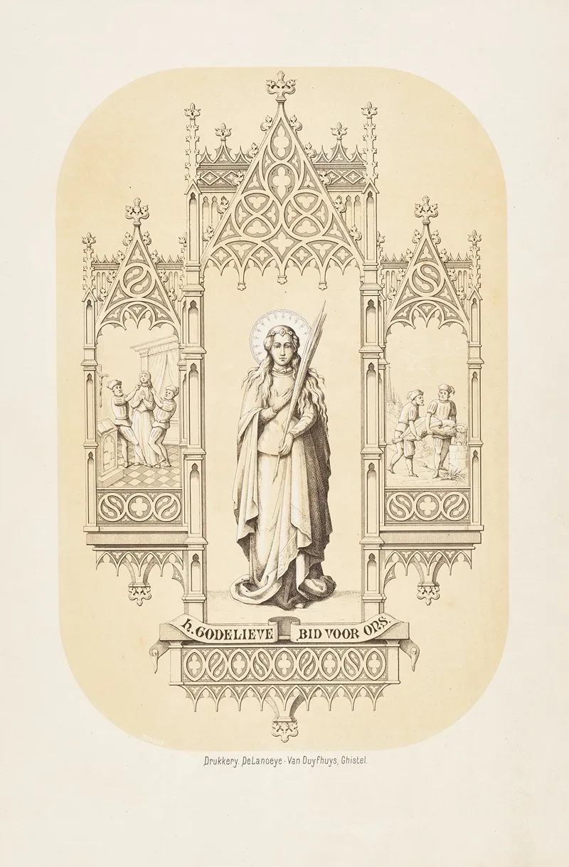 Religious Print Of Saint Godelieve