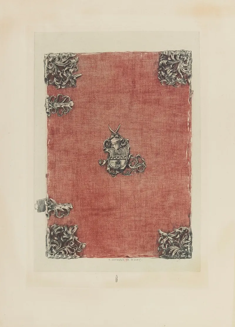 Reliure De Velours Rouge Decoree Dappliques Dargent Emaille Et De Coins En Argent Cisele Xvie Siecle by Henri-Charles Guérard - Canvas Print