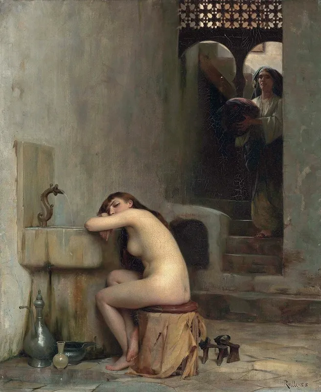 Repos Au Bain by Theodoros Ralli - Canvas Print