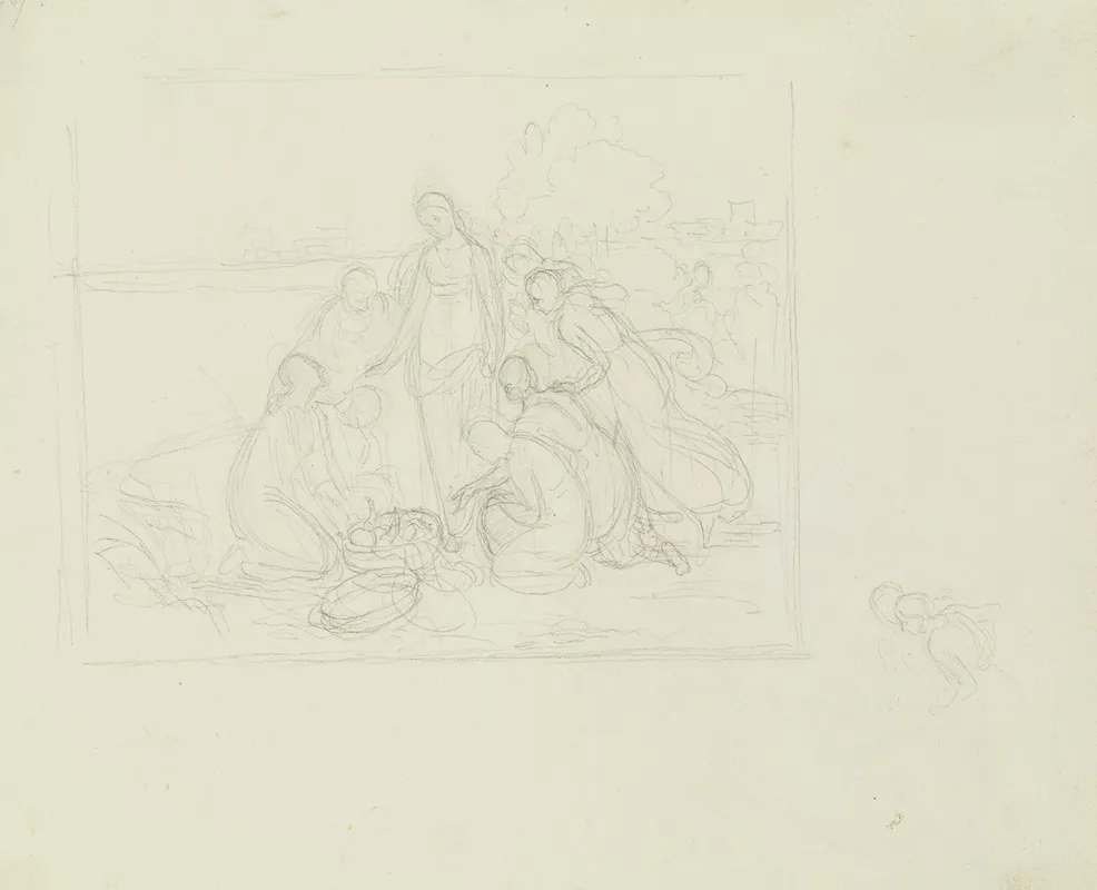Rescue Of Moses 2 by Gustav Heinrich Naecke - Canvas Print
