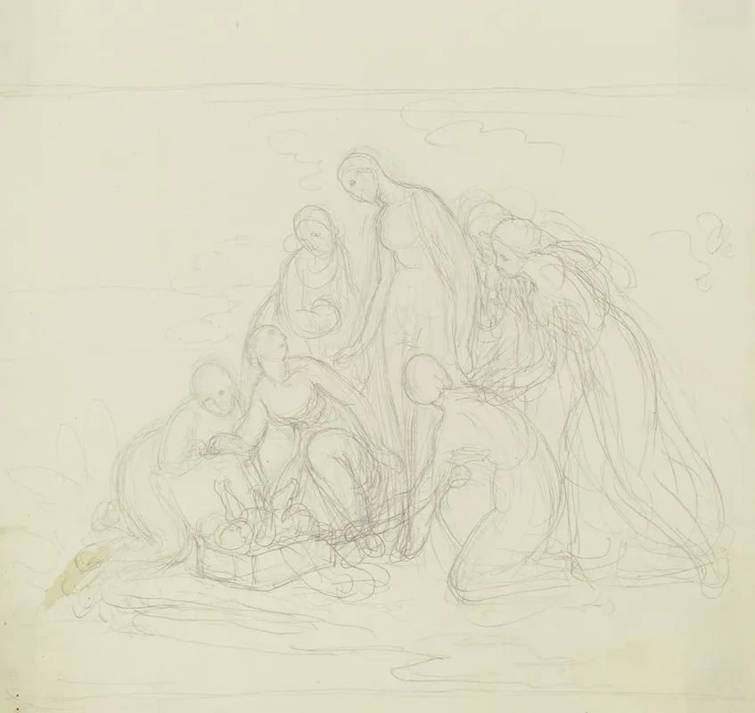 Rescue Of Moses by Gustav Heinrich Naecke - Canvas Print