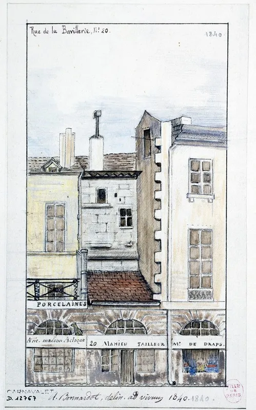 Restes De Lancien Batiment Exterieur Du Palais Cote De La Rue De La Barillerie by Alfred Bonnardot - Canvas Print