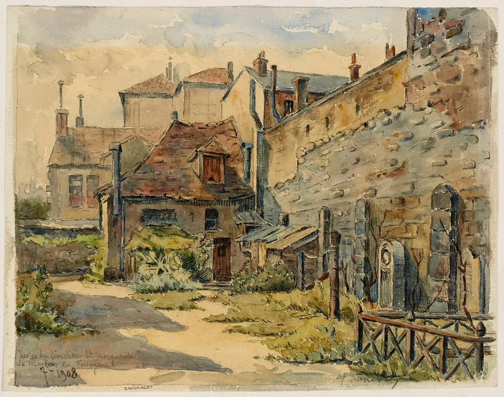 Restes Du Cimetiere Sainte Marguerite Rue Saint Bernard by Georges-Henri Manesse - Canvas Print