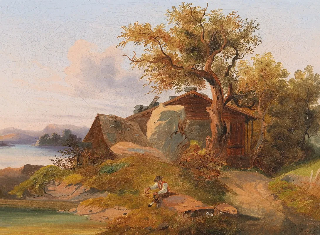 Resting By The Brookside by Anton Hansch - Canvas Print