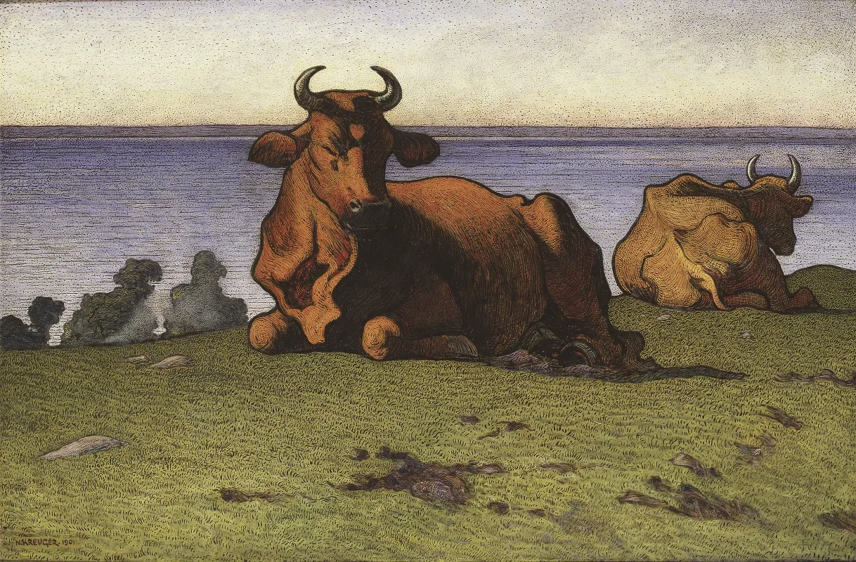 Resting Cows Motif From Oland