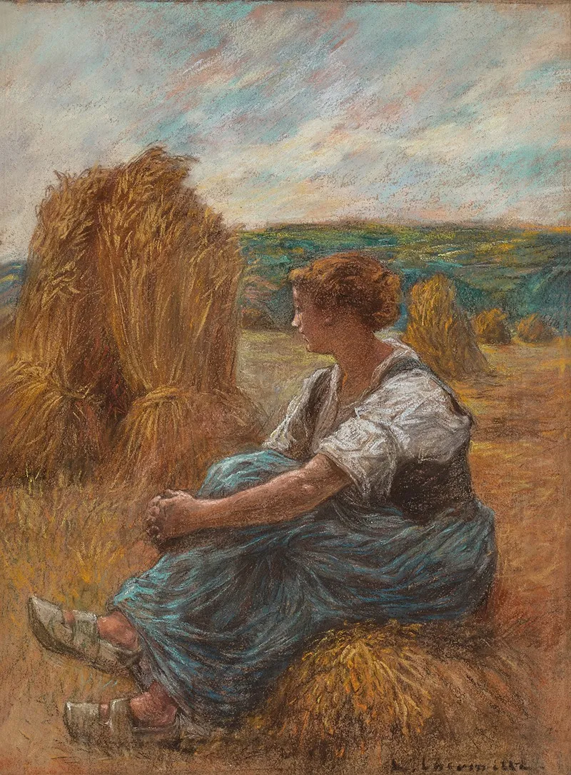 Resting In The Fields 2 by Léon Augustin Lhermitte - Canvas Print