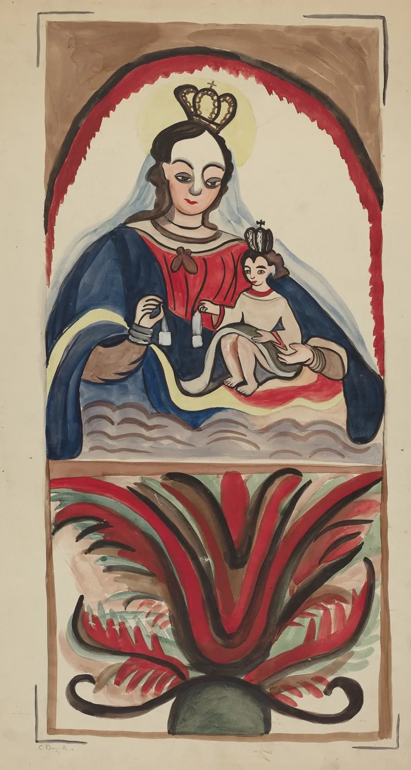 Retablo Virgin Child by E. Boyd - Canvas Print