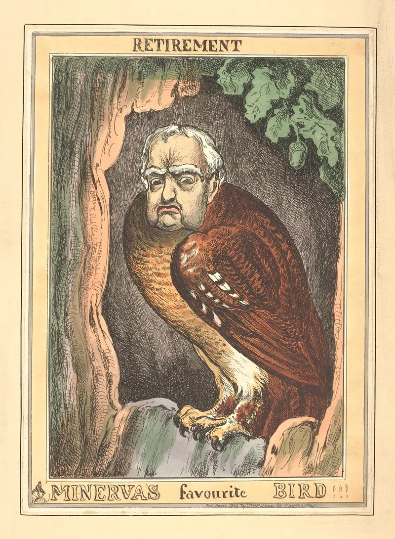 Retirement Minervas Favourite Bird by William Heath - Canvas Print