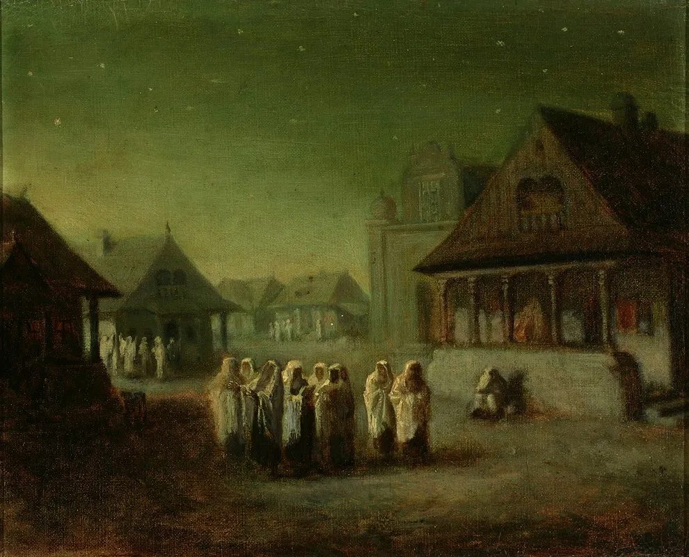 Return From The Synagogue by Wacław Józef Koniuszko - Canvas Print
