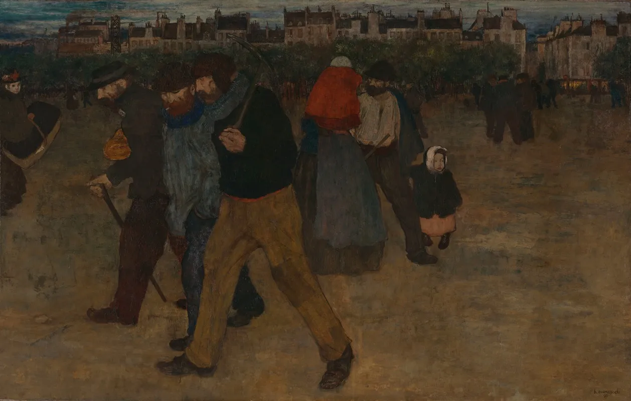 Returning From Work At Sunset