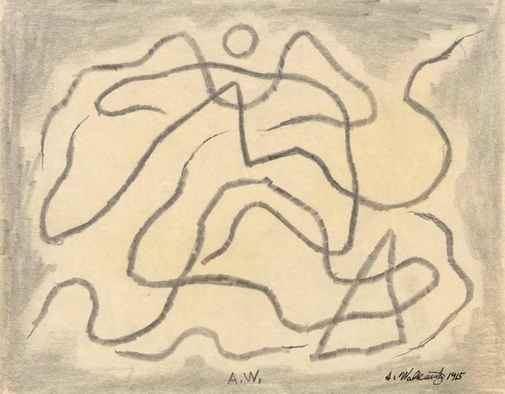 Rhythmic Lines Abstraction 2 by Abraham Walkowitz - Canvas Print