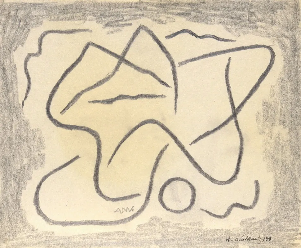 Rhythmic Lines Abstraction by Abraham Walkowitz - Canvas Print