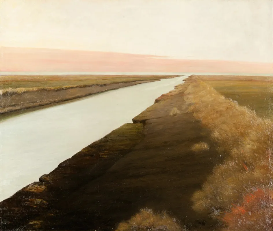 Ribe Stream by Johan Rohde - Canvas Print