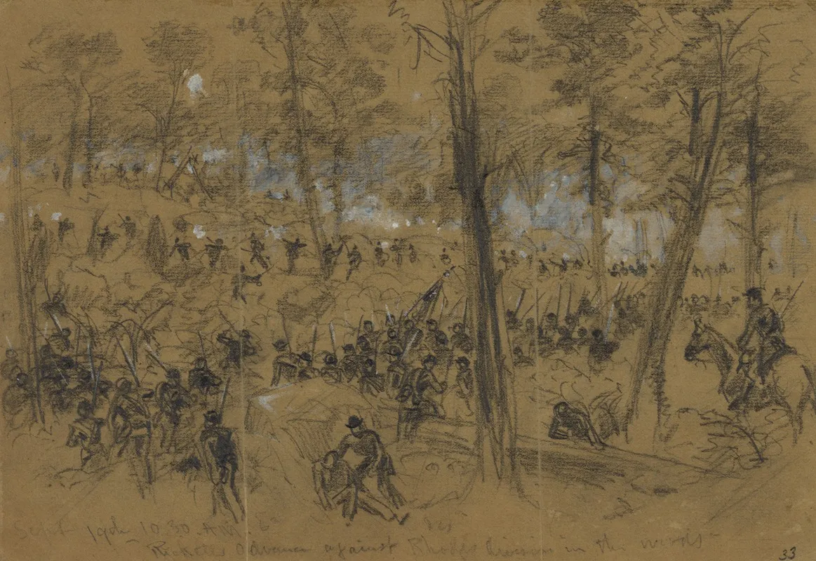 Ricketts Advance Against Rhodes Division In The Woods