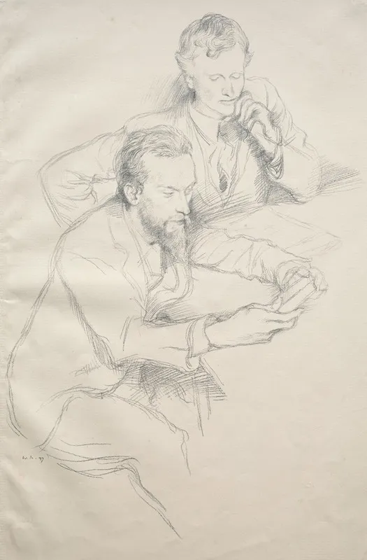 Ricketts And Shannon by William Rothenstein - Canvas Print