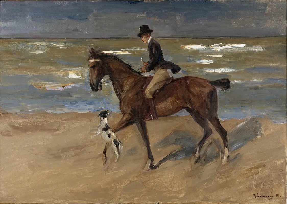 Rider On The Beach by Max Liebermann - Canvas Print