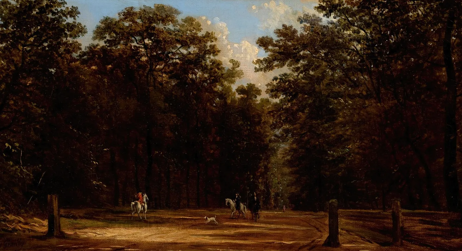 Riders In A Park by Victor de Grailly - Canvas Print