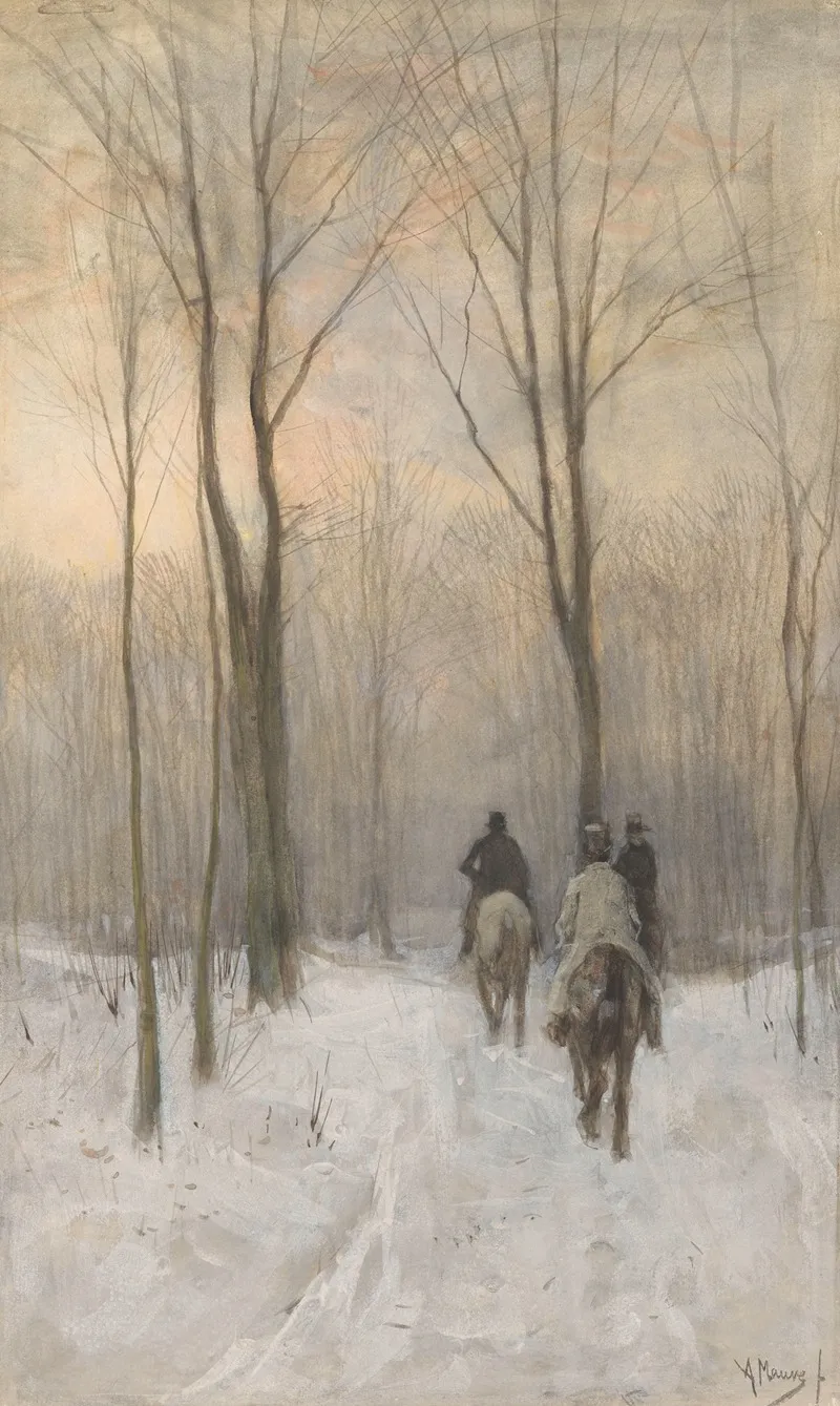 Riders In The Snow In The Haagse Bos