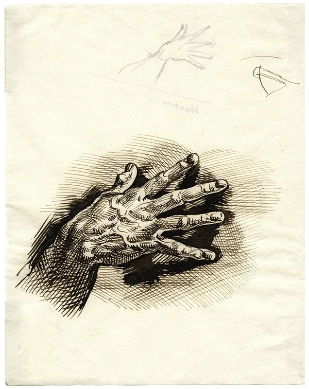 Right Hand With Fingers Spread by David Humbert de Superville - Canvas Print