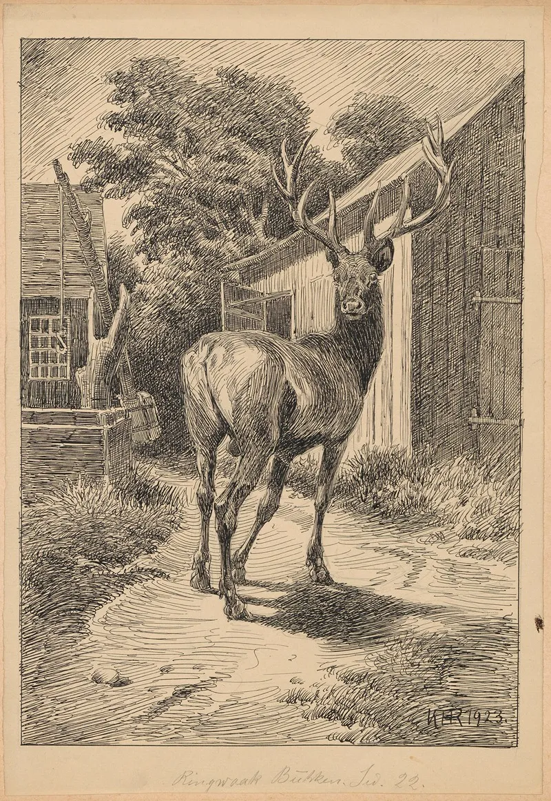 Ringwaakbukken by Karl Hansen Reistrup - Canvas Print