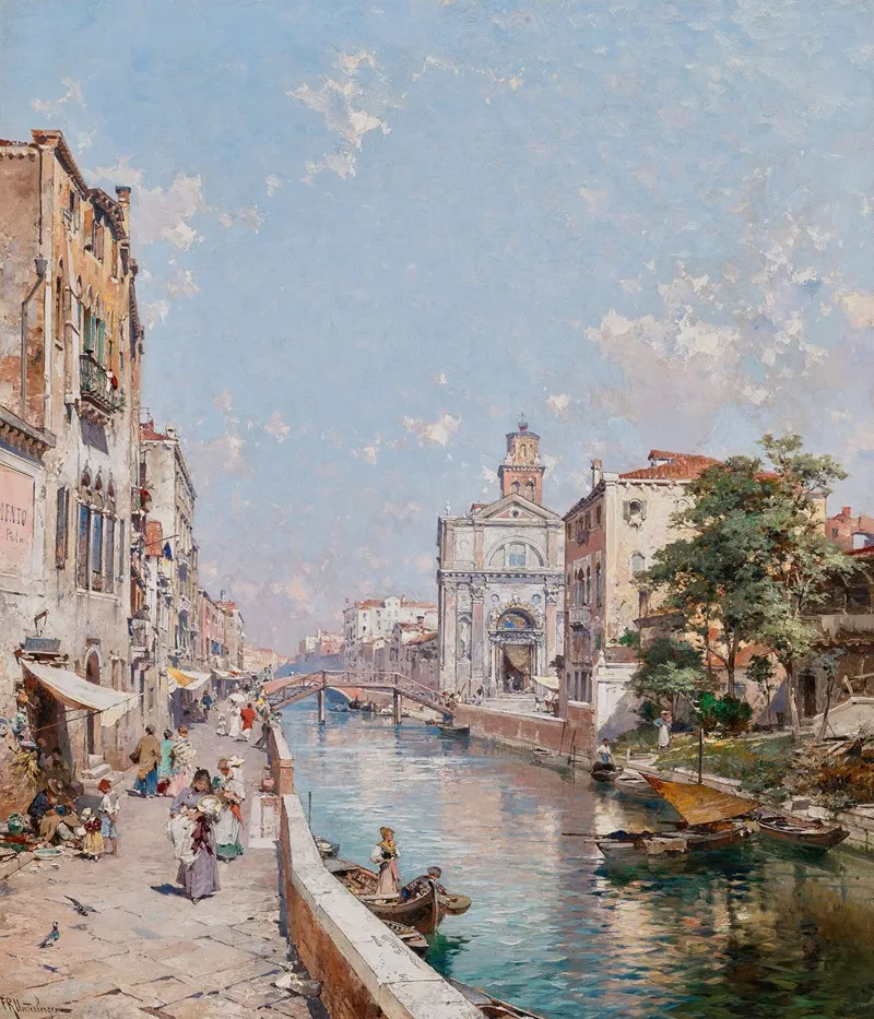 Rio San Girolamo Venice by Franz Richard Unterberger - Canvas Print