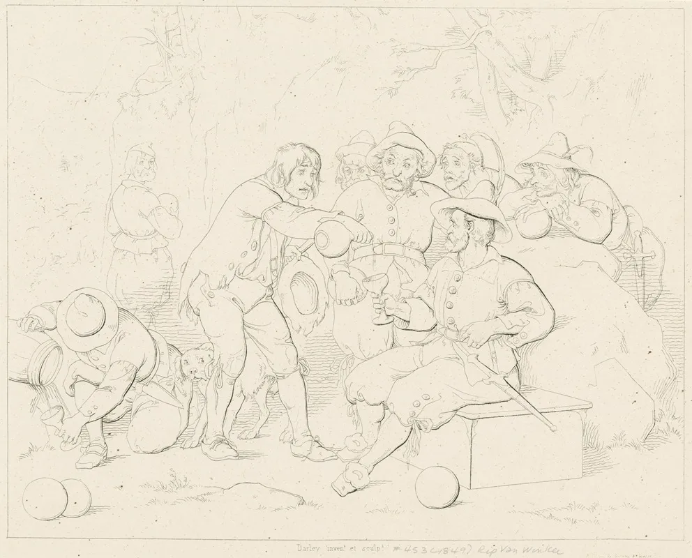 Rip Serves Liquor To The Strange Men In The Mountains by Felix Octavius Carr Darley - Canvas Print
