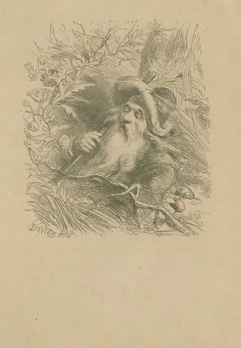 Rip Van Winkle Asleep by Felix Octavius Carr Darley - Canvas Print