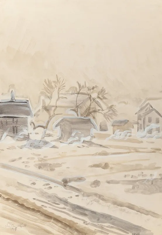 Rising Fog In Winter by Charles Ephraim Burchfield - Canvas Print