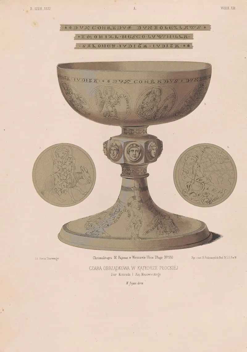 Ritual Goblet In The Plock Cathedral Donation Of Prince Konrad I Of Mazovia by Leon Dembowski - Canvas Print