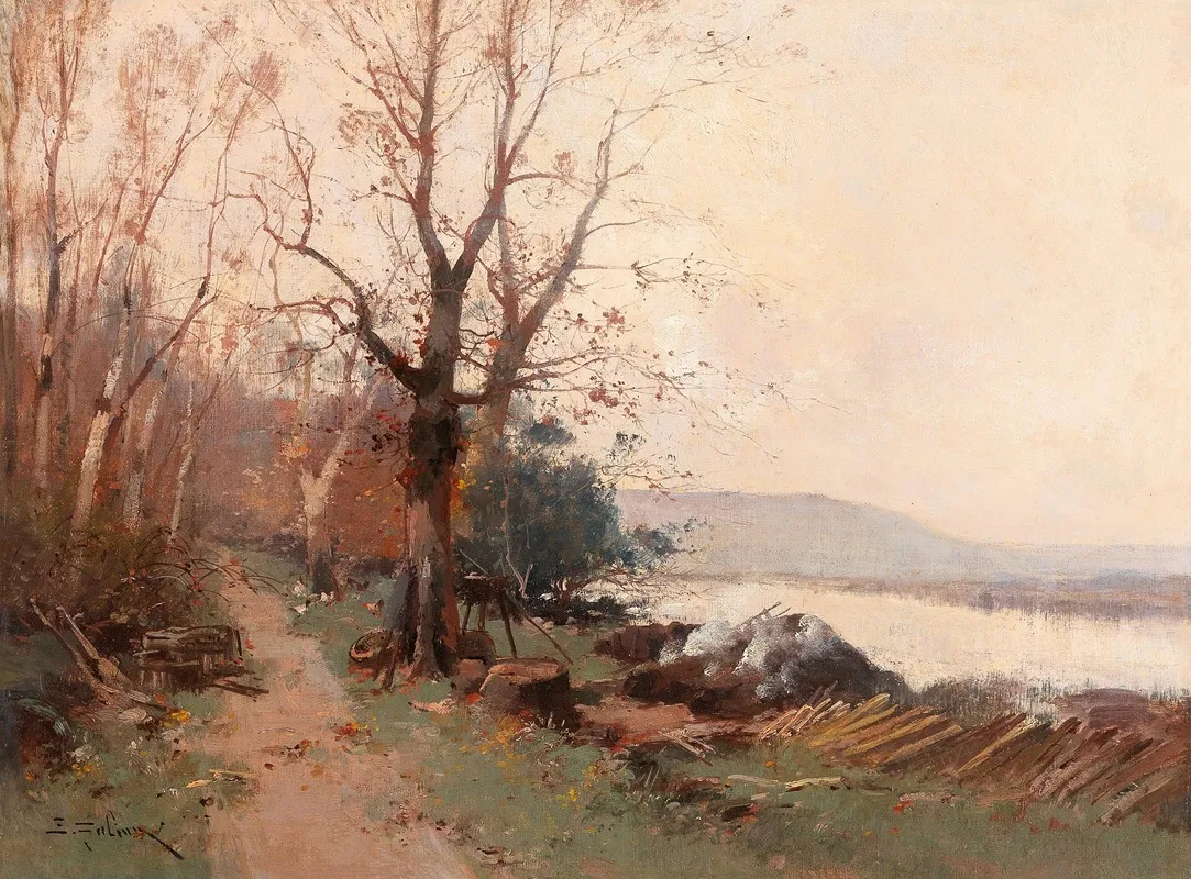 River Landscape 36 by Eugène Galien-Laloue - Canvas Print